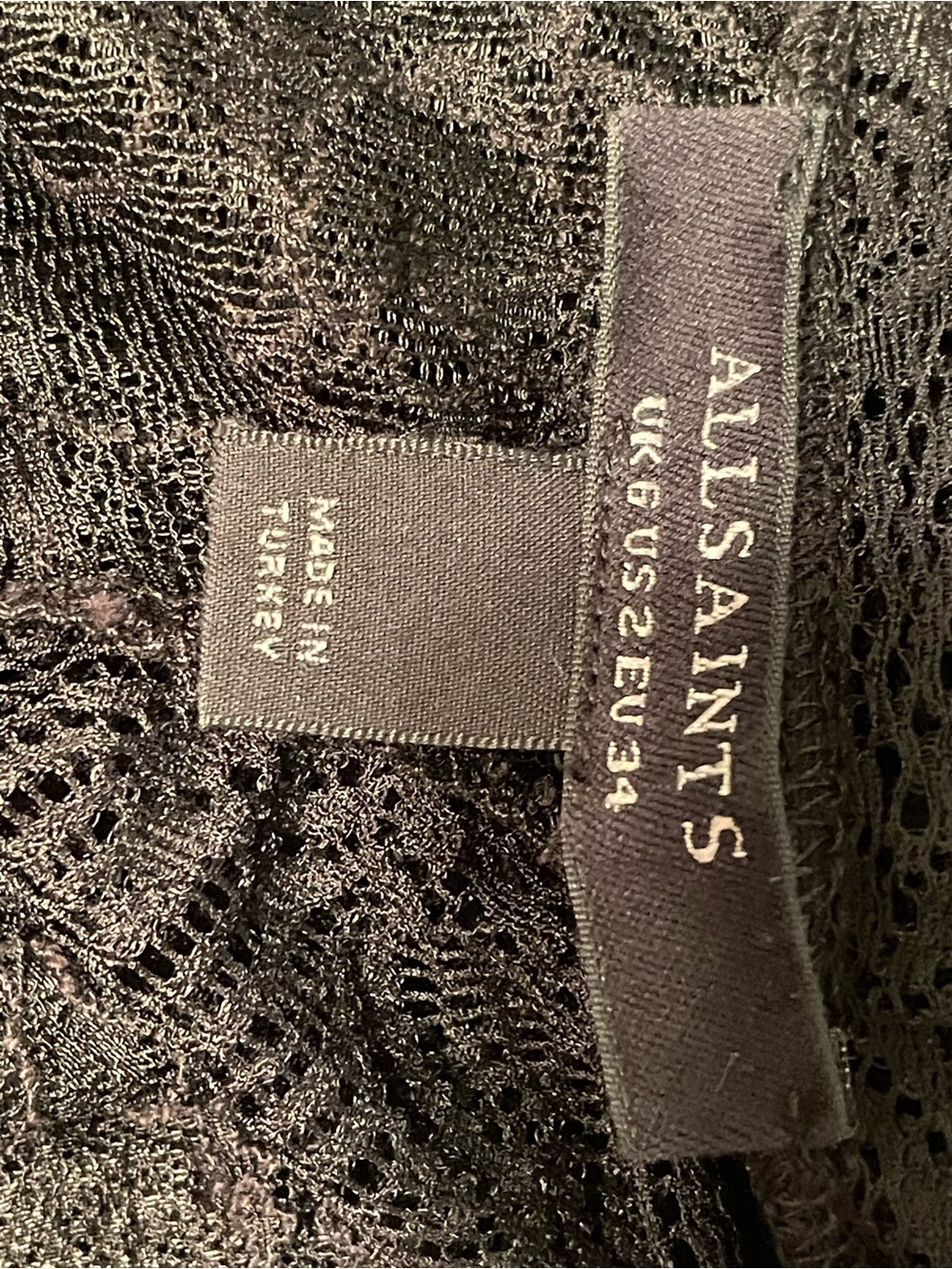 AllSaints Black Lace mocked neck Long-Sleeve Dress - Picture 10 of 15